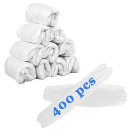 Yzurbu 400pcs Disposable Sleeves, Plastic Waterproof Sleeve Protector for Arm with Elastic on Cuff - White