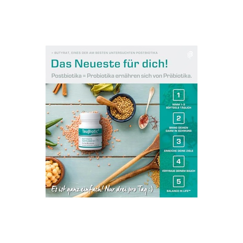TauBiotic by RedoxBox - Butyrate (Tributyrin 500 mg) for Microbiota