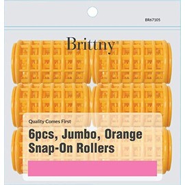 Brittny Snap-on Rollers - Orange 6 Count, Jumbo (Pack of 1)