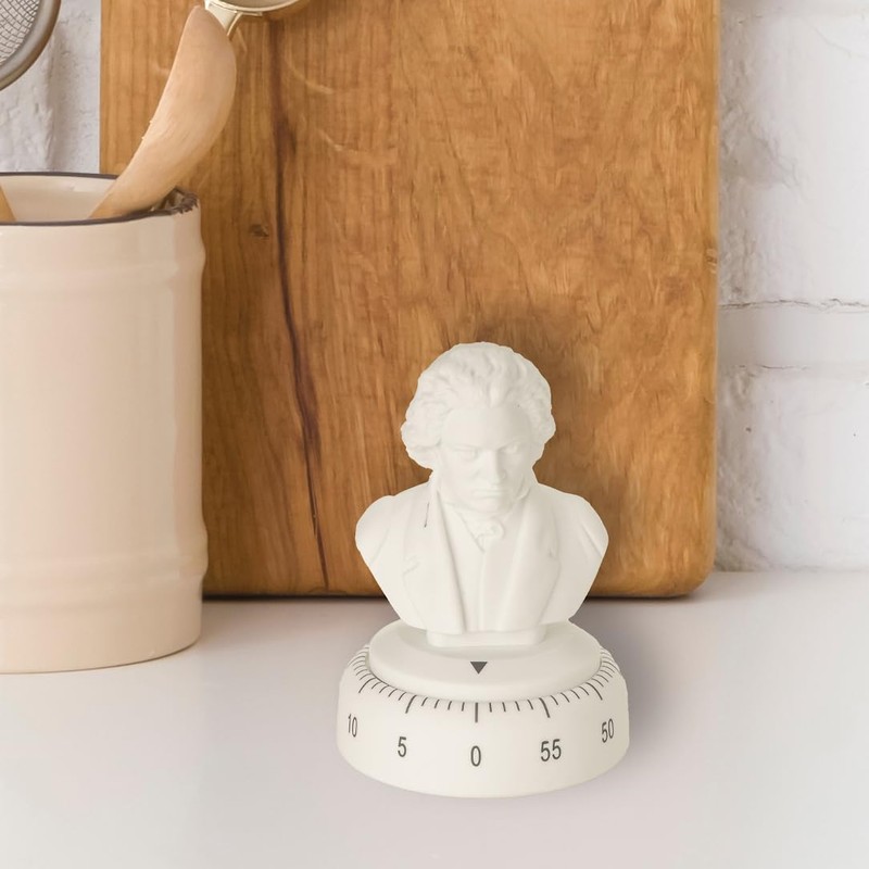 Kikkerland Beethoven 60 Minute Kitchen Timer, Mechanical Kitchen Timer, Wind
