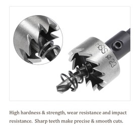Kozelo 1pcs Hole Saw - [23mm] HSS (High Speed Steel) Drill Bit Hole Cutter for Stainless Steel Aluminum Metal Wood Plastic Use, Triangular Shank