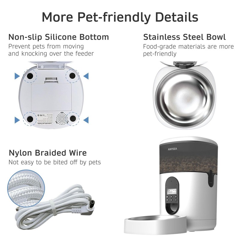 Smart Automatic Cat Feeder, 4L Timed Pet Feeder for Cats