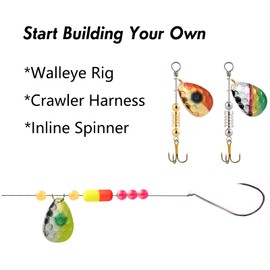 Dr.Fish Paquete de 20 cuchillas martilladas de Colorado, tamaño 3, suministros de fabricación de señuelos de colores mixtos para spinner spinnerbaits, plataforma de lucioperca, arnés de balla, señuelos de bala, trucha, salmón, lubina