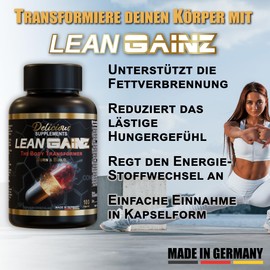 Lean Gainz - The Body Transformer - Abnehmen & Stoffwechsel beschleunigen, die besten Shape Kapseln - 100 Kapseln - Die All-in-One-Lösung für Diät-Unterstützung!