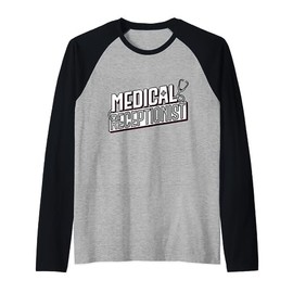 Medical Receptionist Healthcare Worker Front Desk Secretary Raglan Baseball Tee
