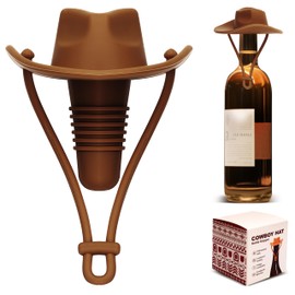 Cowboy Hat Wine Stopper Cute Silicone Wine Bottle Stopper Fun Brown Wine Champagne Accessories Reusable Bottle Stoppers Corks Bottle Caps Funny Western Gifts Stuff for Women Men Party Decorations