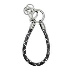 Little Fire Craft Car Keychain Zinc Alloy Keyring Detachable Key Chain for Women and Men Soft Rope Lanyard Car Key Fob Holder - White on Black