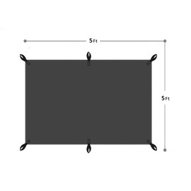 YUFYIG 5x5Ft Waterproof Canvas Tarp Black，Heavy Duty Multipurpose Oxford Tarpaulin Cover for Canopy Tent, Roof, Boats, Pool, Woodpile, Robust, Rip & Tear Proof, 20mil