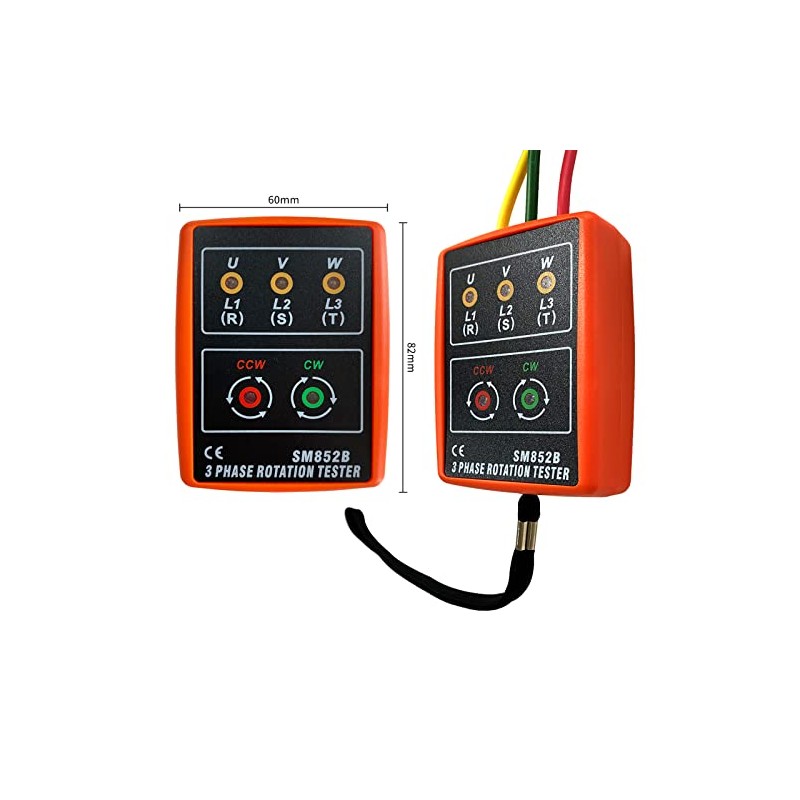 3 Phase Sequence Tester,Phase Rotation Meter Checker 20Hz-400Hz,Phase Indicator Order