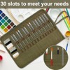 skytowards 30 Compartments Pencil Roll Pencil Case Canvas Brush Bag