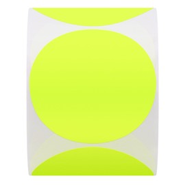 Hylabelest Fluorescent Yellow Round Stickers 2 Inch Color Coding Dots Labels Total 300 Per Roll (Fluorescent Yellow, 2")