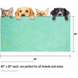 Quick Dry Dog Bath Towel, Pack of 3 Large 100x50cm Microfiber Pet Towels,Super Absorbent Cat and Puppy Shower Essentials