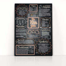 The Original Decades Poster Birthday Gift for the 50th Anniversary; Events of the 70s Summarized (42 x 30 cm Unframed) Gift Idea Decoration for Grandma Grandpa Mum Dad (1970 Years)