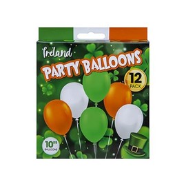 Assorted Color Ireland Themed Party Balloons - 25.4cm, Pack of 12 - Perfect for Irish Celebrations and Special Events