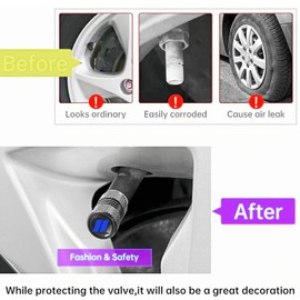 5PCS Tire Valve Stem Caps for Car Tires with Rubber O-Ring Compatible with Dodge Charger Durango Challenger RAM Chrysler 300 (Blue)