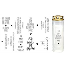 Fräulein Lotti | Wasserschiebefolie fuer Grabkerzen - Thema: Grabkerzen 2 | Tattoofolie | schwarz DIN A5