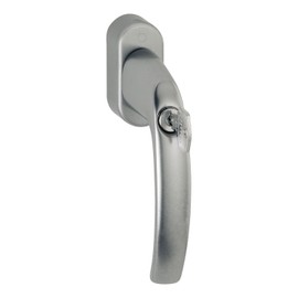 Hoppe Atlanta Window Handle with Sper Rzyli Sleeveless Golf 10763941, Stainless Steel Effect sperrbar Key Square Price for 1 Each