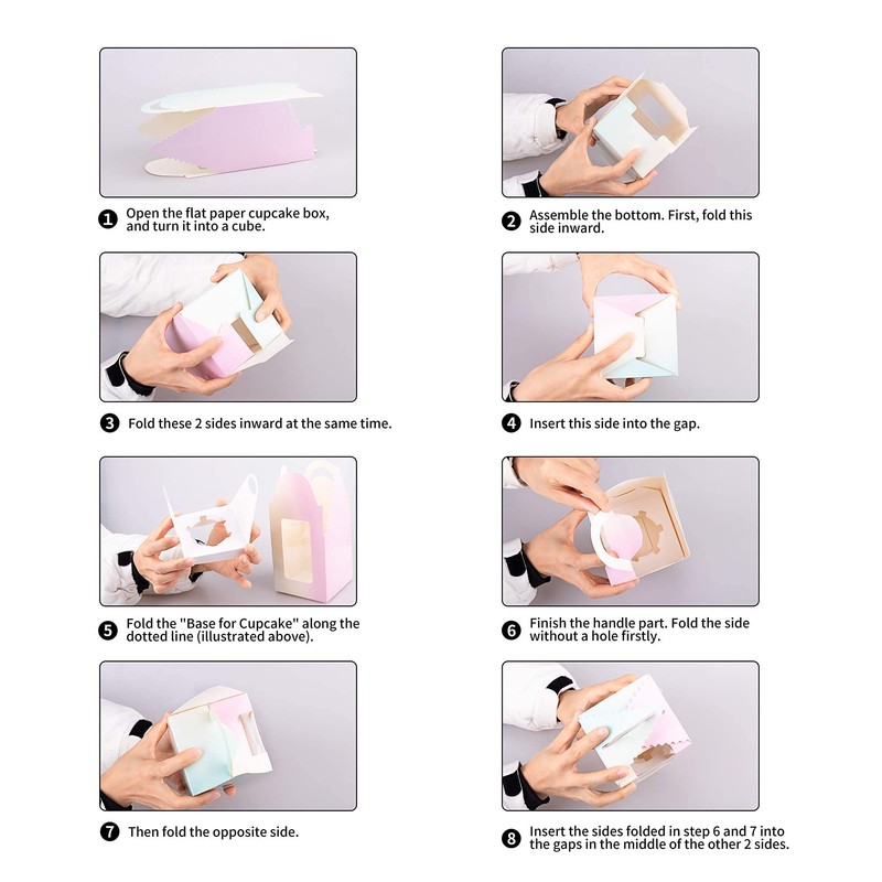 Roponan 30 Pieces Single Cupcake Boxes, Paper Bakery Boxes, Individual