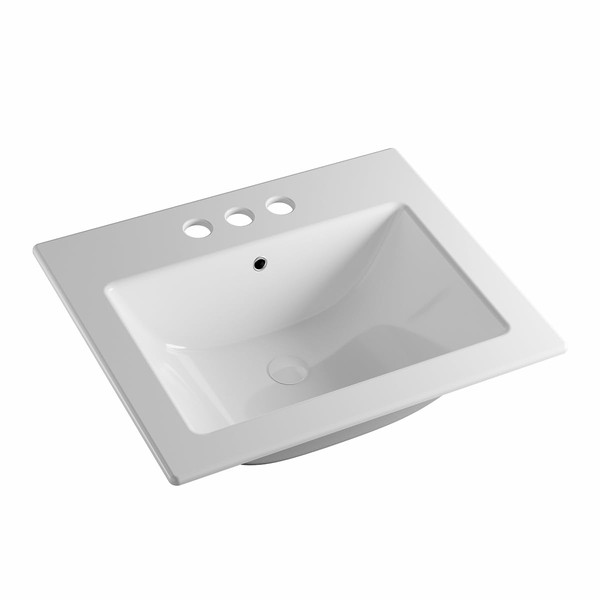 Oaker 550-43 Rectangular 21-5/8" Drop in Bathroom Sink With Overflow,