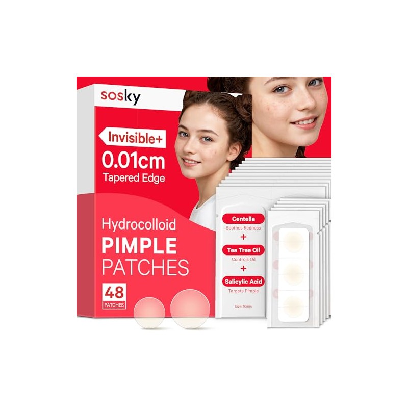 Sosky Invisible Hydrocolloid Acne Patches with Salicylic Acid - 48
