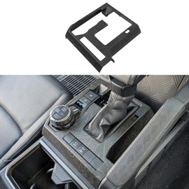 BORUIEN for Toyota Tacoma 2024 2025 and 4Runner 2025 Interior Accessories Center Console ABS Shift Panel Cover Decor Dashboard Trim (Black Wood Grain, Shift Panel Cover)