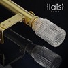 ILAISIHOME 1-1/8 Inch Diameter Gold Curtain Rods with Ribbed Glass