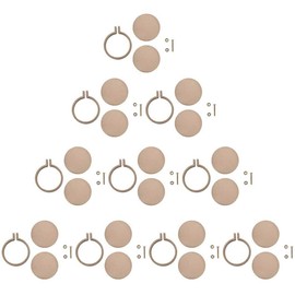 POFET 10 Pieces Mini Wooden Hoops Die Cut for Cross Stitch Round Embroidery Hoop Cross Stitch Arts Craft Tool (3.5cm*3cm, External Size)