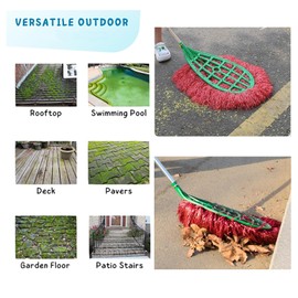 Heavy Duty Broom, Outdoor Broom, Suitable for Home Garage, Pavement, Patio, Lawn, Concrete, Roof, Stairs