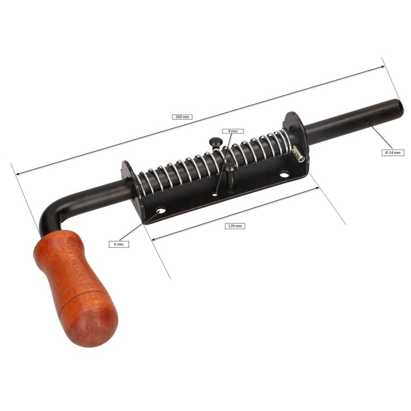 KOTARBAU Spring Latch 260 mm Bolt Door Bolt Black Rustproof