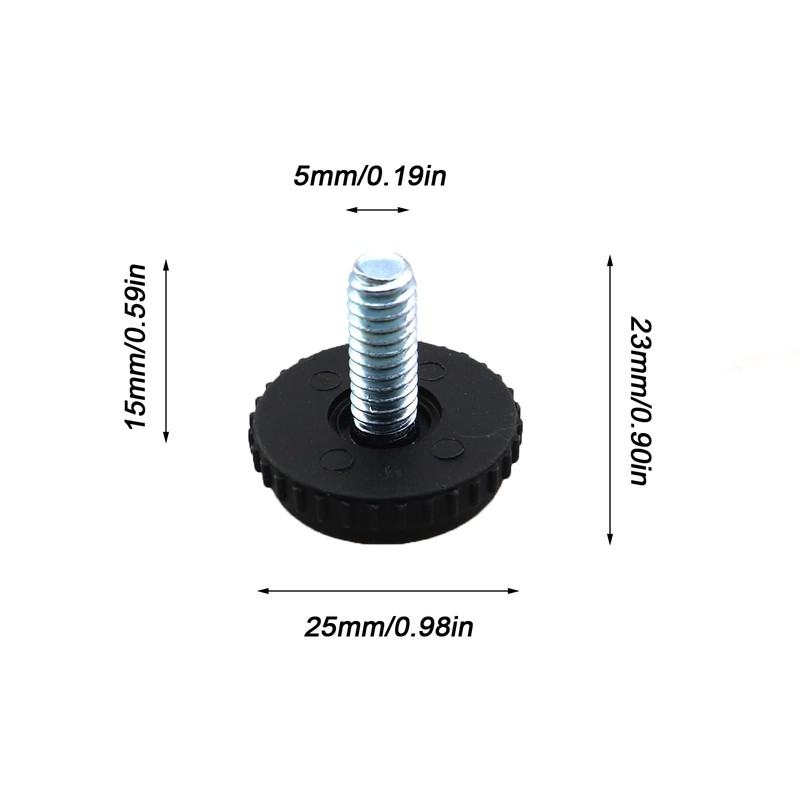 CXMTECH 12PCS 1/4 Inch Threaded Table/Chair Leg Leveler Adjustable Flat