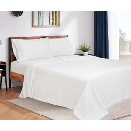 Bliss Casa 4-Piece 100% Cotton Extra Soft Flannel Sheet Set Queen - Double Brushed Deep Pockets, Breathable Queen Size Flannel Sheets - Warm and Cozy Bed Sheets - All Seasons Heavyweight Bed Set