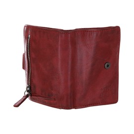 Bear Design Small Men's Leather Wallet with RFID Protection Case, Wallet for Men with Business Card Sleeves and Credit Card Sleeves, red