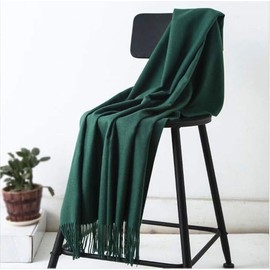 Jnidesier Pashmina Scarves, Extremely Soft Cashmere Feel Capes, Oversized Blanket Scarf with Tassels for Cozy Warmth, Dark Green, 20 Inches, Green