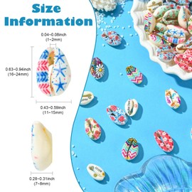Gythara 60 pcs 12 Styles Cowrie Shell Theme Natural Shell Beads Ocean Sea Beach Beads for DIY Jewelry Necklace Bracelet Earring Keychain Making Craft Decor