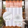 Gibelle No Hook Waffle Weave Shower Curtain with Snap-in Fabric