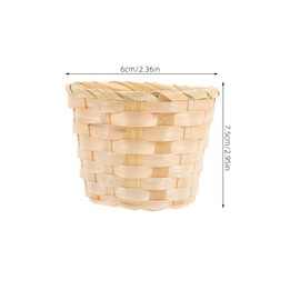 NUOBESTY Small Baskets 12Pcs Mini Wood Woven Baskets Miniature Artifical Wood Woven Baskets Mini Straw Woven Storage Basket Without Handles Mini Grocery Basket (2.95x2.95x2.36in)