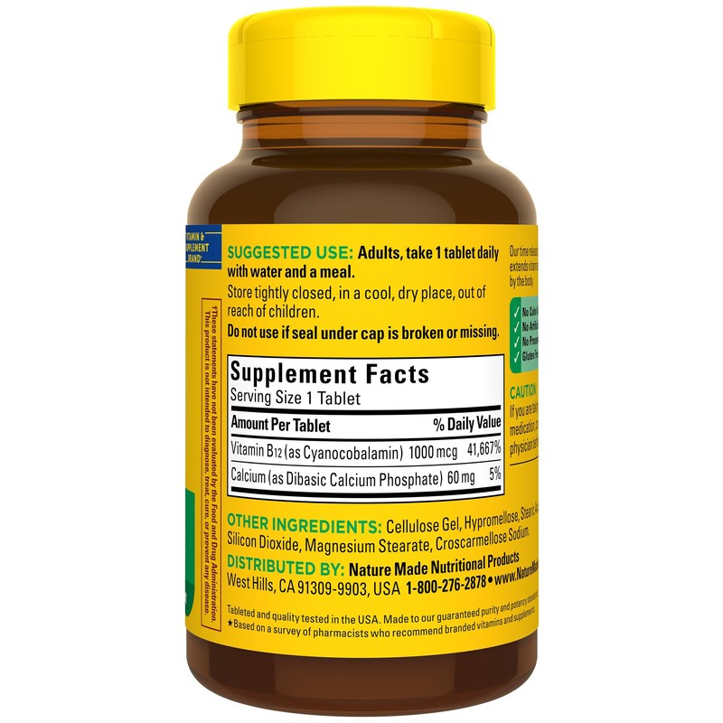 Nature Made Vitamin B12 1000 mcg, Dietary Supplement For Energy