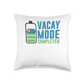 Vacation Winter Recess loading mode Lazy Animal Power Saving Mode On for Sloth Lover Throw Pillow, 16x16, Multicolor