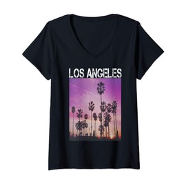 Womens - LOS ANGELES - CITY OF ANGELS - I LOVE L.A. - V-Neck T-Shirt