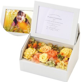 Marika Flower Preserved Flower Celebration Gift Photo Box L Edition Photo Frame (Yellow) Respect for the Aged Day Grandma Gift
