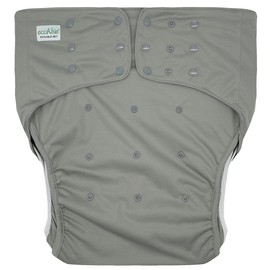 EcoAble Adult Cloth Diaper Cover 2.0, Reusable Incontinence Briefs | Waterproof Protective Underwear for Special Needs Teens, Men and Women (Medium, Grey)