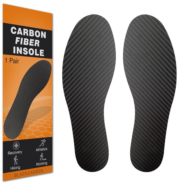 Plantilla de fibra de carbono rígida de 1,2 mm (1 par), 31.5cm,Fit Women's Size 16, Men's 15
