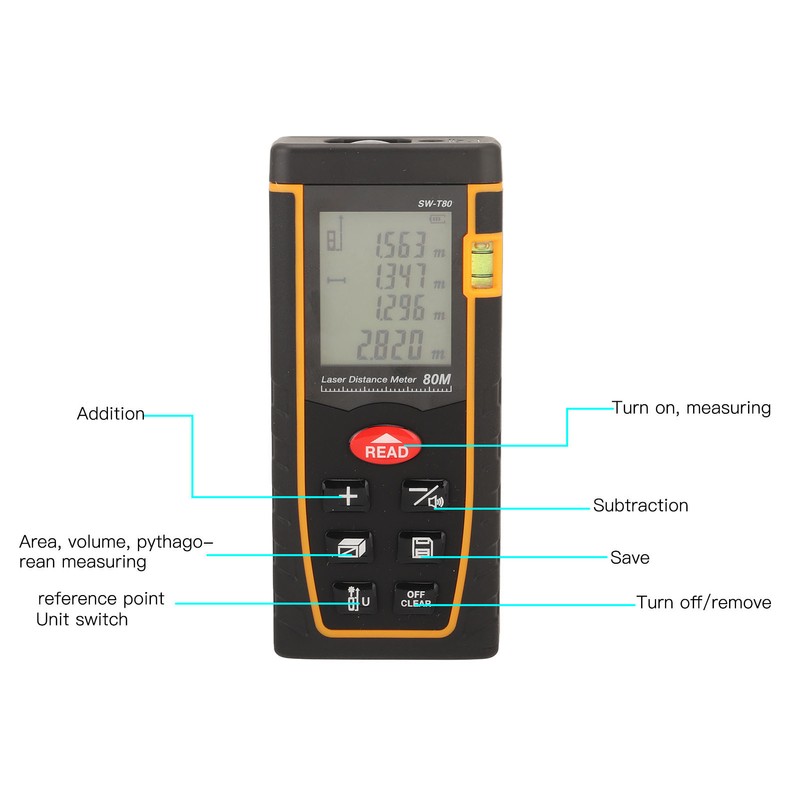 Laser Distance Meter Handheld 630‑670nm High Accuracy Infrared Laser Measurement