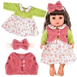 Clothing Outfits for Baby Dolls, Doll Clothes for Baby Dolls, Clothing Outfits for Baby Dolls, Doll Clothes Set with Coat Headband Doll Accessories for 35-45 cm New Born Baby Dolls