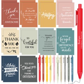 Clabby 20 Sets Thank You Gifts Includes 20 Inspirational Quotes Notebooks 20 Inspirational Ballpoint Pens Bulk Employee Appreciation Gifts for Teachers, Staff, Coworkers, Volunteers, Christmas
