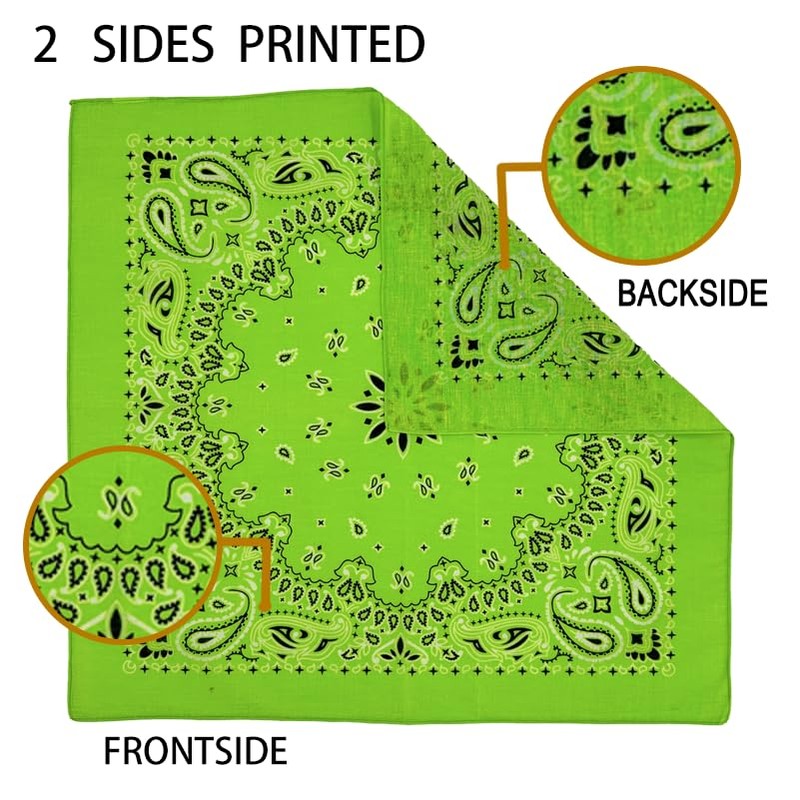 HankieWorld Bandanas 3 pack 22 inch Cotton Paisley Kerchiefs for
