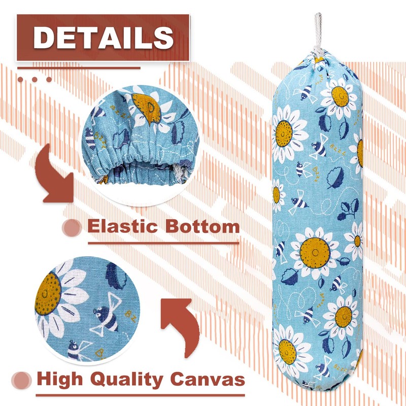 Plastic Bag Holder, Wall Mount Plastic Bag Organizer, Washable Large