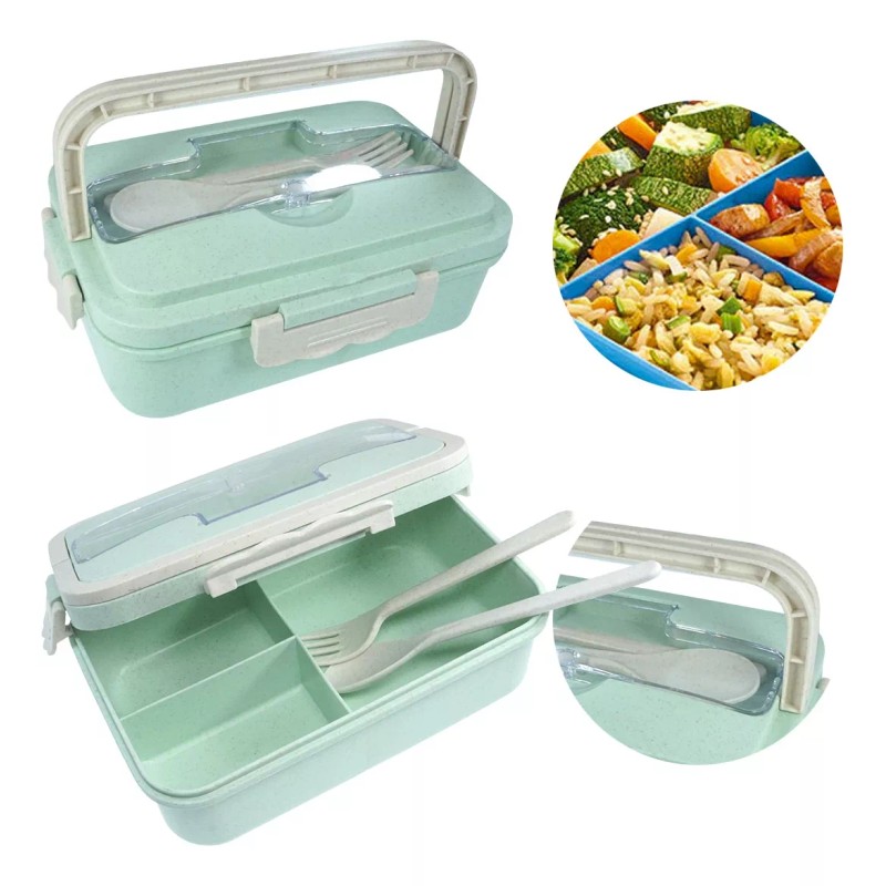 Jands 2 Lonchera Antiderrames Y Cubiertos 3 Compartimentos Jands