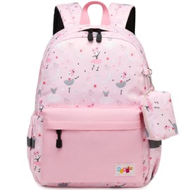 mygreen Backpack for Kids Girls Preschool Backpack Kindergarten BookBag School Backpack with Chest Strap Dancing Girl Pink