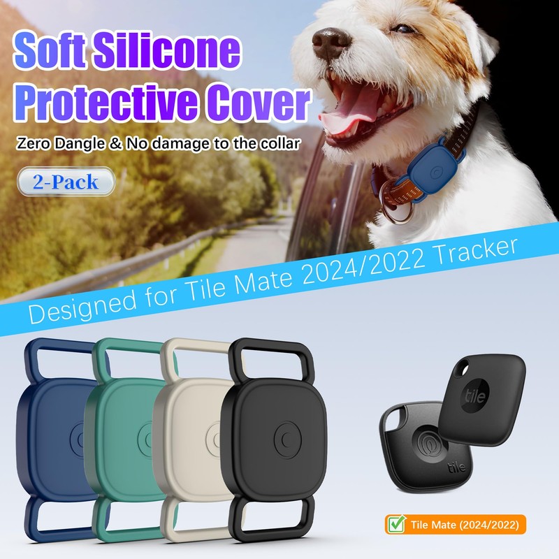 [4Pack] Dog Collar Holder for Tile Mate 2024/2022, Waterproof Anti